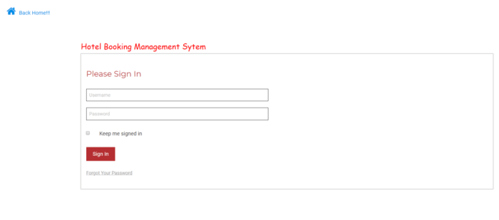 Hotel booking management system